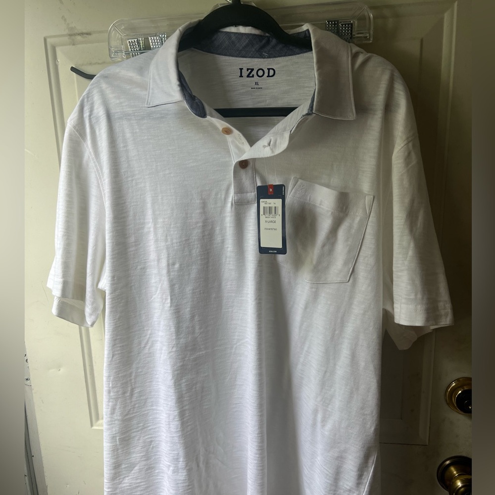 Izod White Polo Shirt Classic Cotton Blend